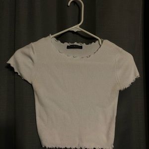 White ribbed crop top